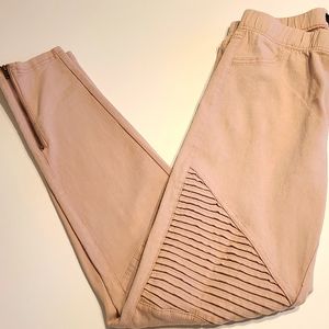 Beulah blush pink moto pants